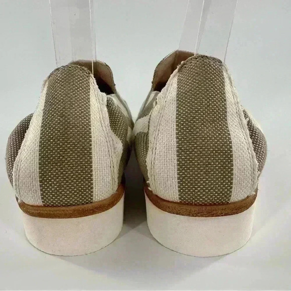 Dee Keller womens flats size 35.5 taupe cream canvas pointy to flatform loafers - Picture 4 of 12